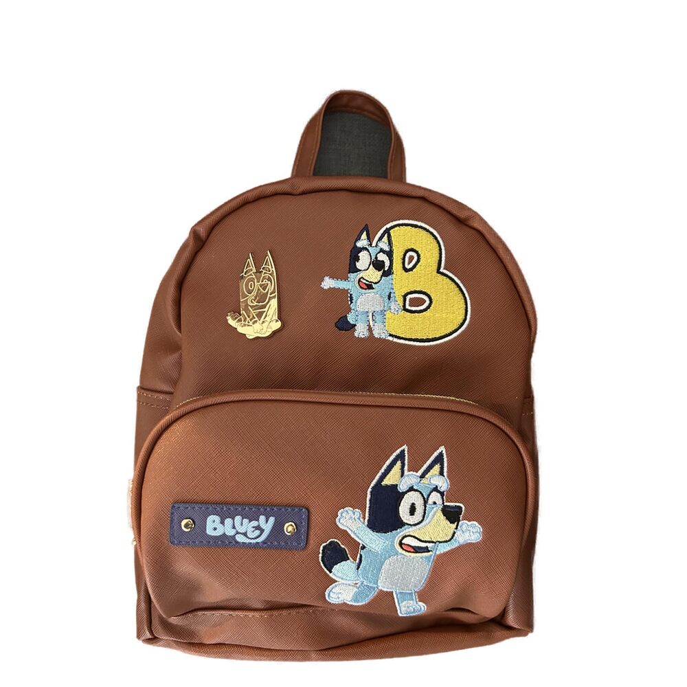 8795 Bluey Mini Backpack, Unisex, 10" H x 8" W x 4.5" D, Bluey Face, PU